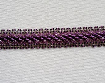 Handmade Bracelet - Purple - Silver - Flat cuff - Christmas - Thanksgiving - Birthday - Gift - Present - Ball - Party - Prom - Mother's Day