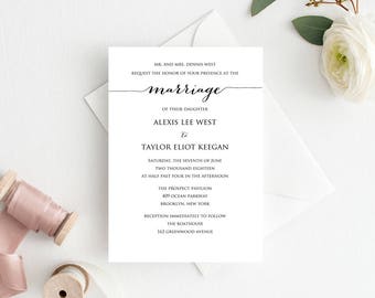 marriage invitation etsy marriage invite