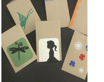 Assortment of small fancy kraft envelopes