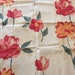 1.7 yards Cotton Canvas Fabric, Printed Floral Cream Deep Orange Yellow Large Flowers, Sewing Upholstery Home Decor, Free Shipping