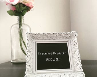 Law and Order mini cross stitch / Executive Producer Dick Wolf / SVU / mini cross stitch / best friend gift / tv gift / finished framed