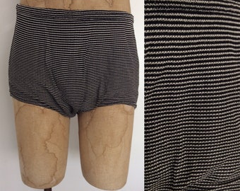 1940's Striped Men's Wool Swimsuit Size Small Medium by Maeberry Vintage