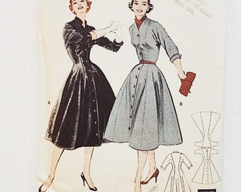 50s Coat Dress Pattern | Simplicity 7037 Princess Coat Pattern | 50s Sewing Pattern