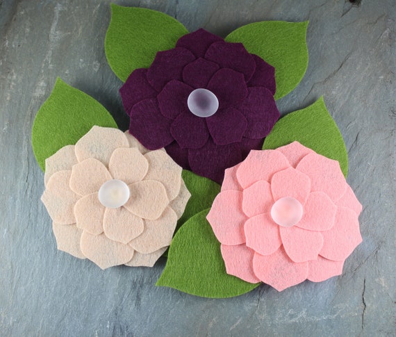 Large Spring Flower ~ Felt Brooch / Pin ~ magnetic back