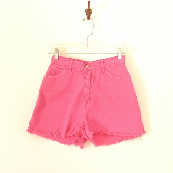 Denim Cut Off Shorts 80s Womens 1980's Hot Pink Denim