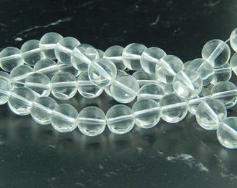 30 transparent glass 10 mm beads