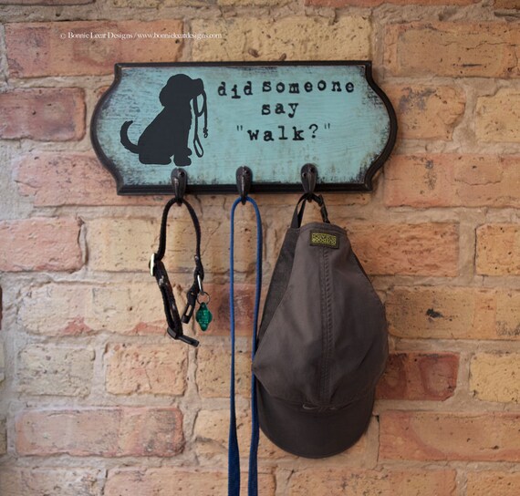 Dog Art Leash Holder Painted Dog Leash Hook Leash Hanger