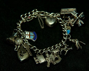 Vintage Silver Charm Bracelet