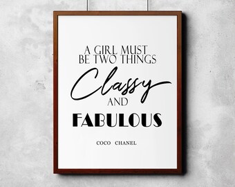 COCO CHANEL // home decor print // Quote // Fabulous - Free Delivery