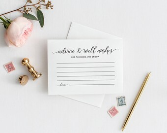 Advice For The Bride & Groom Cards, Wedding Advice Cards, Advice Card Template, Printable Advice Cards, Wedding Advice Template - KPC07_401