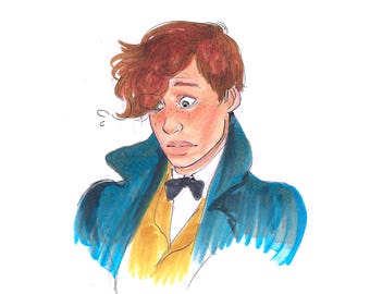 Newt Scamander Original Illustration