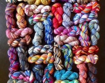 36 Sock Yarn Nuggets - Wool Mini Skeins - 720 Yds
