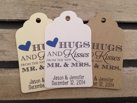 wedding gift tags hugs and kisses from the new mr and mrs