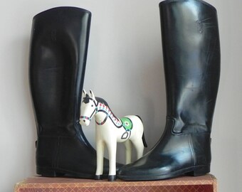 equestrian riding boots, rubber, by Colt, men's size 5, women's size 6