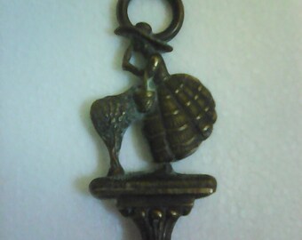 Vintage Brass Figural Corkscrew, Little Bo Peep