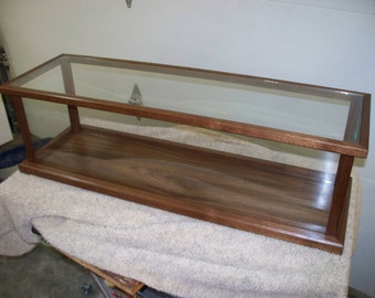 Wood and Glass Display Case for Model Ships, Swords, Rifles - American Dark Walnut - Also available in Cherry, Mahogany, Oak, and Maple