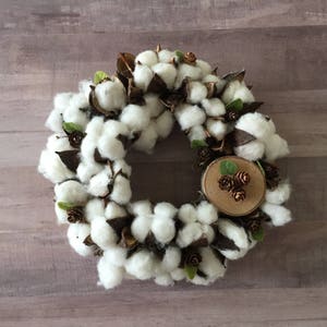 Pincone Cotton wreath, Cotton ball wreath, Cotton stem wreath, Wreath, Farmhouse wreath, Farmhouse, Floral wreath, Fixer Upper inspired