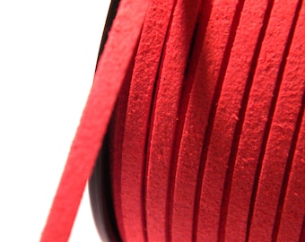 Red 3 mm X 1.5 mm - SU105 suede cord 3 M