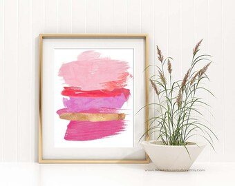 Abstract Art, Pink Bedroom Art, Modern Abstract Art, Pink Abstract Art, Contemporary Home Office Wall Art, Pink Art, Hot Pink Art