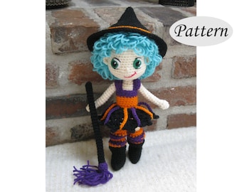 WITCH - Amigurumi Pattern Crochet Doll Pattern - Tutorial - PDF - Plush Doll Girl