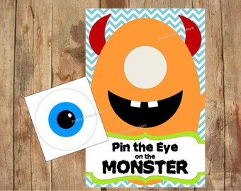 Pin the Eye on the Monster party game