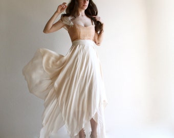 Blush wedding dress, Alternative wedding dress, Boho wedding dress, beach wedding dress, bridal gown, fairy wedding dress, handfasting dress