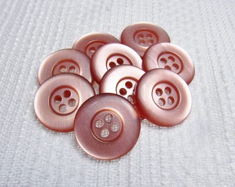 Pale Violet Red: 3/4" (19mm) Glossy Buttons - Set of 9 New / Unused Matching Buttons