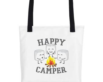 Happy Camper Marshmallows Water Resistant Tote Bag