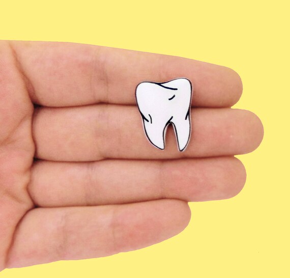 Tooth pin Teeth pin Dental Tooth brooch Gift idea