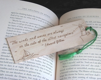 Sailing Bookmark - Wood Pyrography - Sailing Quote