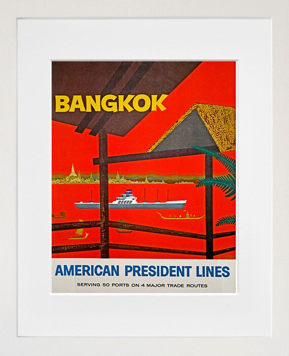 Art Thailand Poster Travel Print Bangkok Vintage Thai Home Art Thailand Poster Travel Print Bangkok Vintage Thai Home