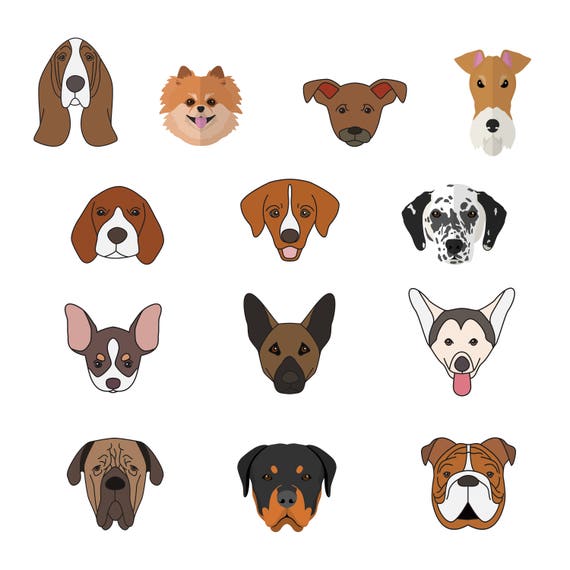 Dog Face Svg/Eps/Png/Jpg/ClipartsPrintable Silhouette and