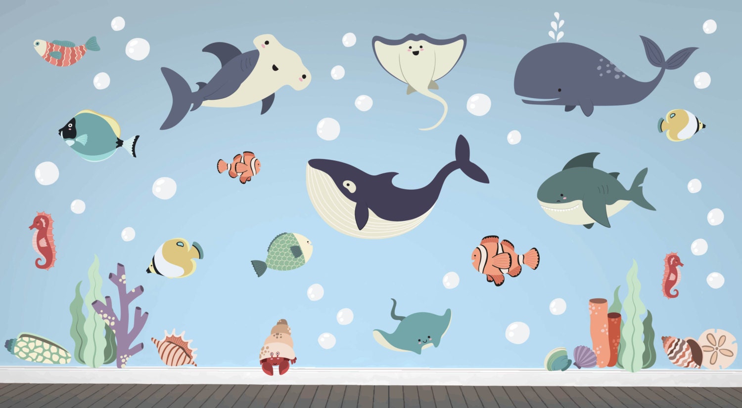 Ocean Nursery Ocean Wall Decals Ocean Wall Art Ocean