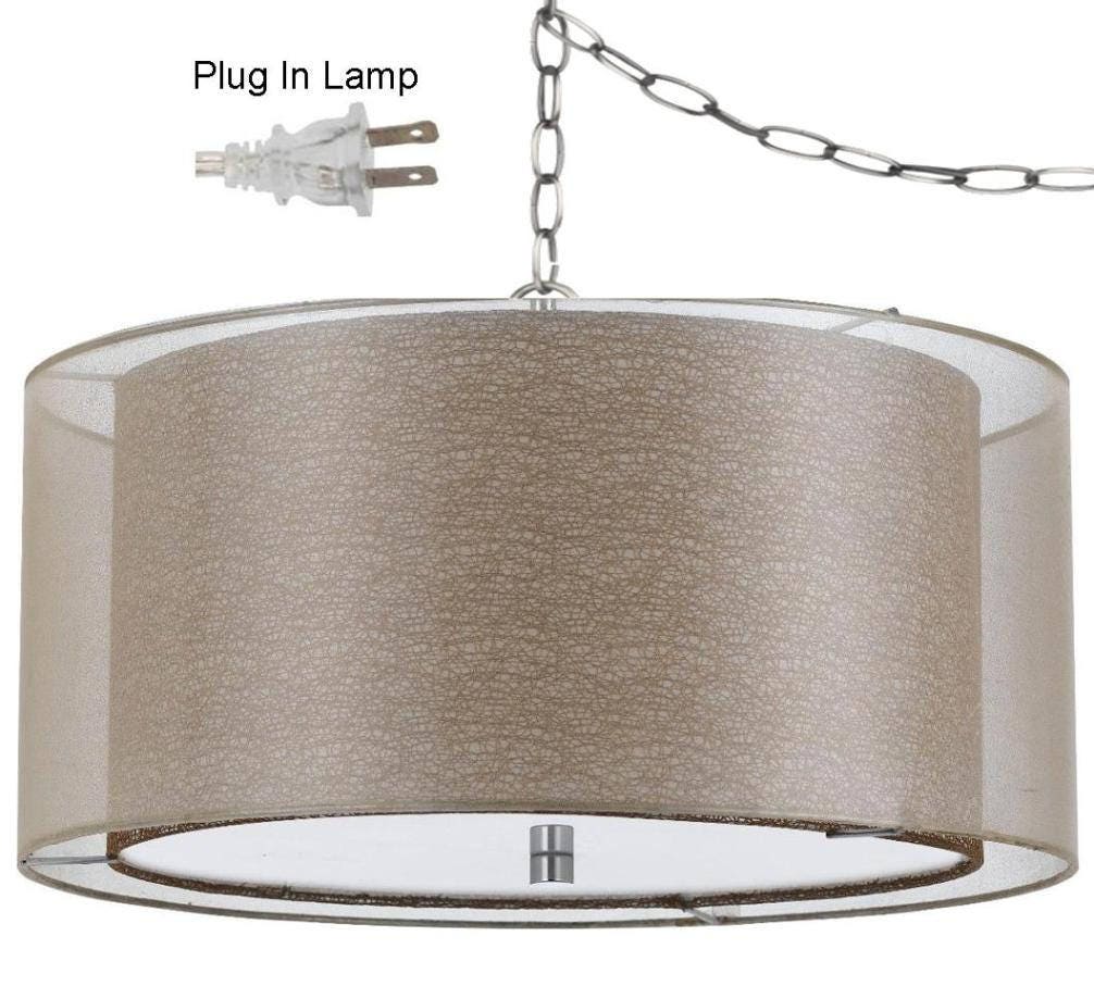 plug in hanging light drum shade