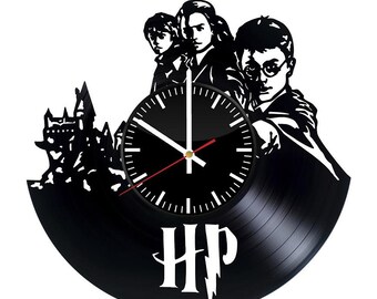 Harry Potter Vinyl Clock - Hogwarts Vinyl Record Wall Art Handmade Decoration Home Room Kitchen Bedroom Decor Best Original Vintage Gift