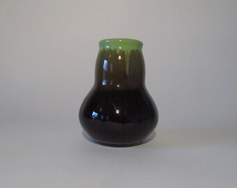 brown and mintgreen vintage retro small vase in bulb shape