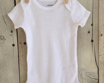 Upgrade to a Finished Short Sleeved Bodysuit Ironed and Sewn on Applique of Your Choice
