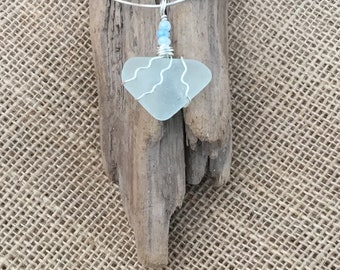 Wire wrapped seaglass necklace