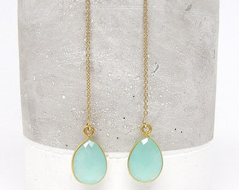 Gold Gemstone Threaders - Earring Threader - Earring Threads