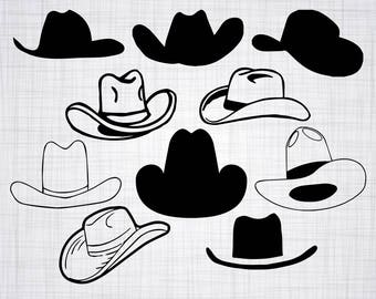 Cowboy Hat SVG Bundle, Cowboy Hat SVG, Cowboy Hat Clipart, Cut Files For Silhouette, Files for Cricut, Vector, Svg, Dxf, Png, Eps, Decal