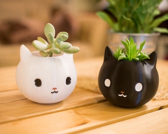 Cat Planter, cat lover gift, black, cat dad, 3d Printed, Kitty Planter, Kitty, Animal Planter, Birthday Gift, Cute, cat lover gift