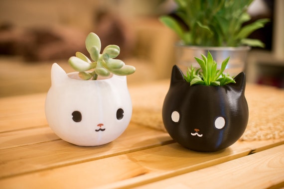  Cat  Planter 3d  Printed  Kitty Planter Kitty Animal Planter