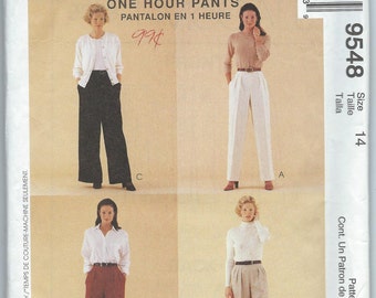 McCall's 9548 Misses' Pull-On Pants - Size 14 - Uncut Pattern