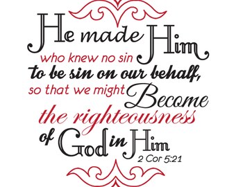 2 Corinthians 5:21 | Christian Wall Decal |
