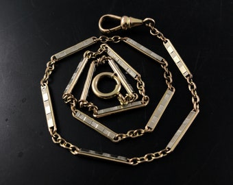 ANTIQUE WATCH CHAIN | gold watch chain necklace | Edwardian No.001109