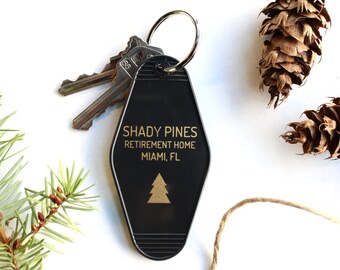 Shady Pines Black Key Tag - Golden Girls Keychain