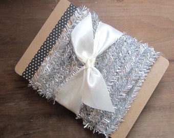 5 Yards Silver Wired Mini Tinsel Silver Miniature Silver Tinsel Trim Vintage Style Tinsel Trim 5 Yards