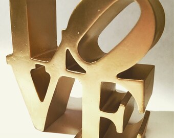 Handmade Gold Metallic Philadelphia NYC Love Sign Cake Topper Rose Gold Silver