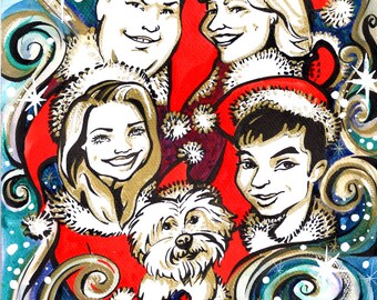 Christmas Caricature/Cartoon Greeting Cards of your Family