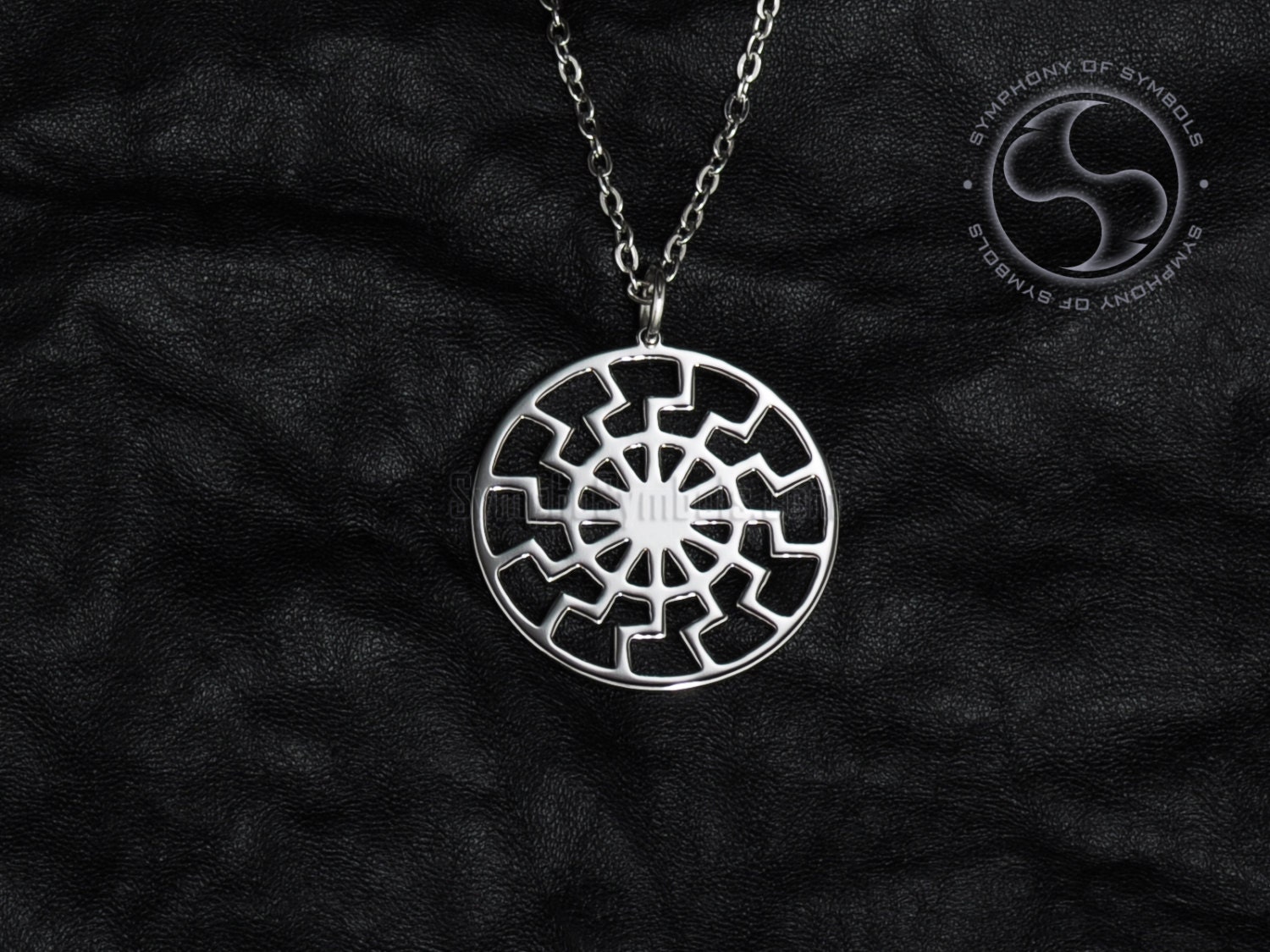 Black Sun Pendant Occult Symbol Stainless Steel Jewelry Sun